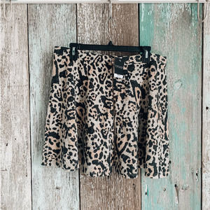 Topshop Zip-Front Patterned Skirt Size 12